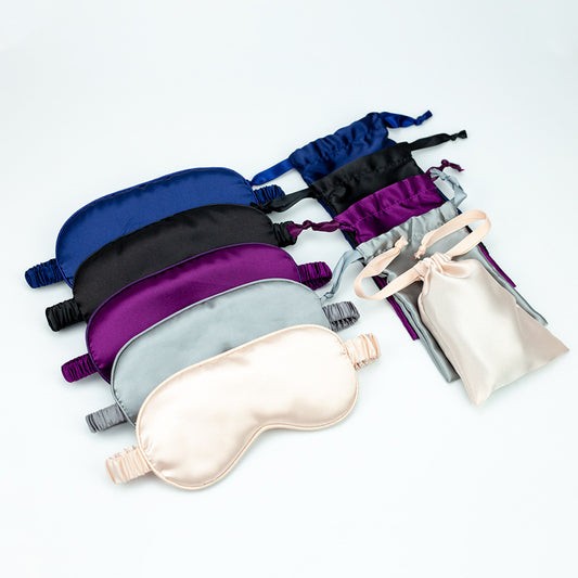 Harmoniazx Silk Eye Mask & Bag Set Blackout Sleep Soft Shade for Comfort & Better Sleep