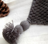 WarmWisp Nordic Fringed Knit Ball Wool Blanket