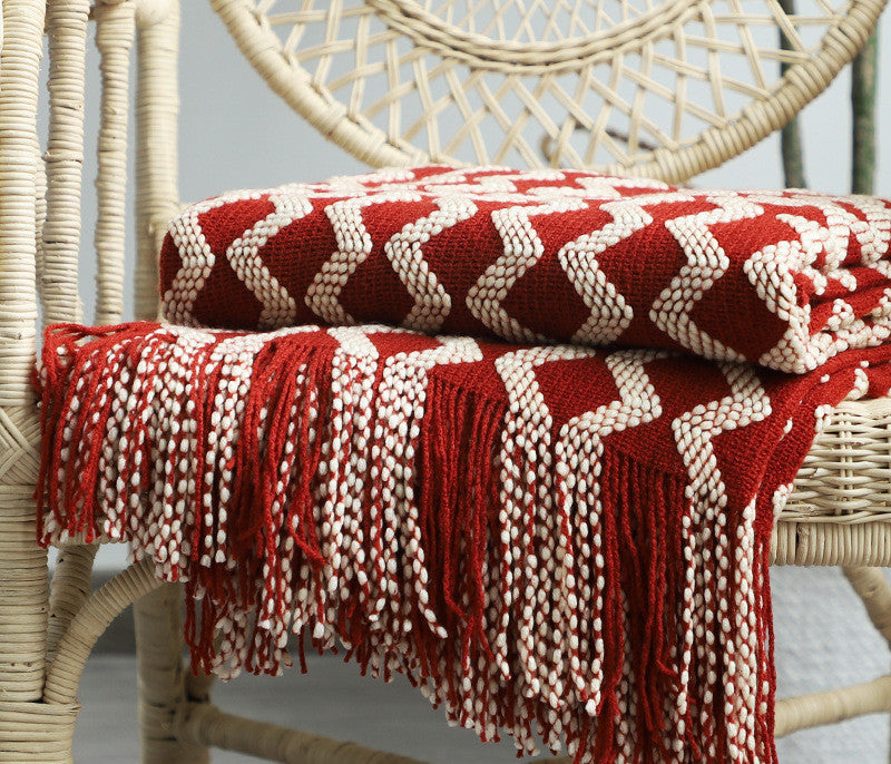 PlushAura Nordic Knitted Blanket