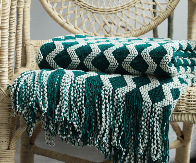 PlushAura Nordic Knitted Blanket