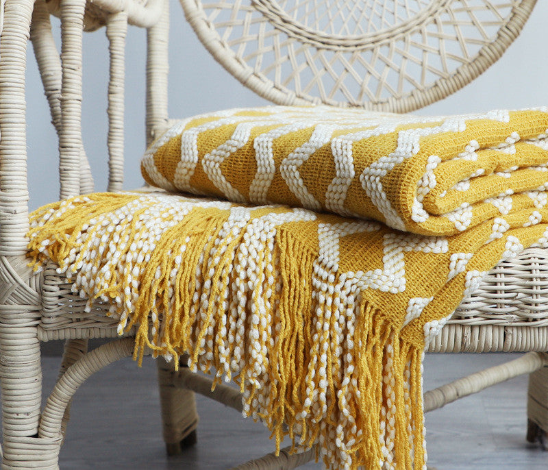 PlushAura Nordic Knitted Blanket