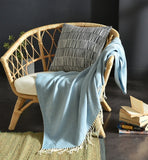 HearthHug Fringed Knitted Small Blanket