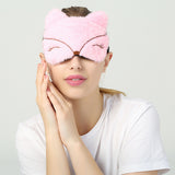 Fluffzx Sleep Eye Mask Cartoon Cute Plush Blackout Comfort for Travel & Home