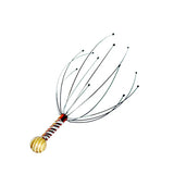 Massage wand with a striped handle on a white background
