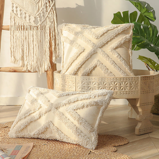 DreamSilk Tassel Tufted Pillow Cover