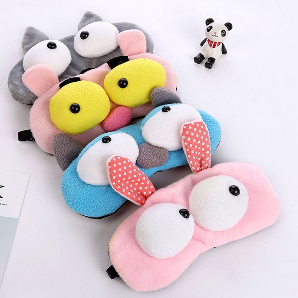 Dreamoons Cartoon Sleep Goggles Flannel Eye Mask with Adjustable Strap for Comfortable Rest & Night Sleep