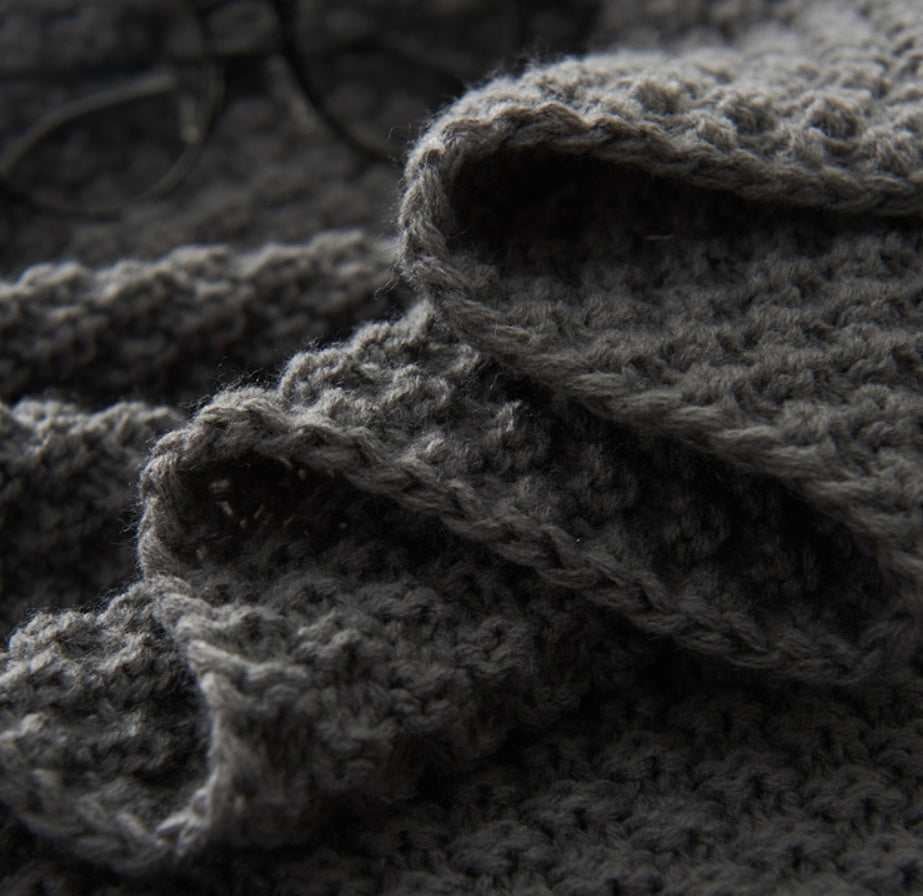 YarnAura Fringed Knitting Wool Blanket