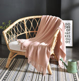 HearthHug Fringed Knitted Small Blanket