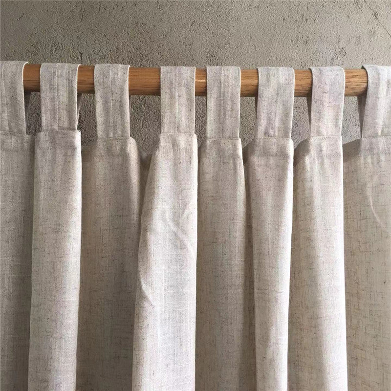 Cascade Blackout Floor Curtains Hemp Cloth & Light Blocking for Home & Living Room