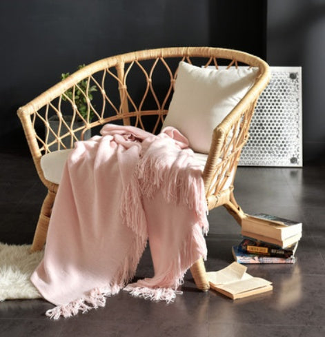 HearthHug Fringed Knitted Small Blanket