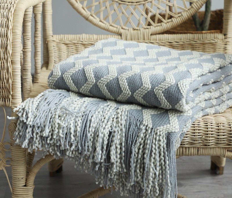 PlushAura Nordic Knitted Blanket