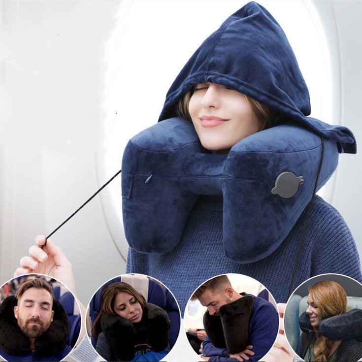 CloudHush Inflatable H-Shaped Travel Neck Pillow