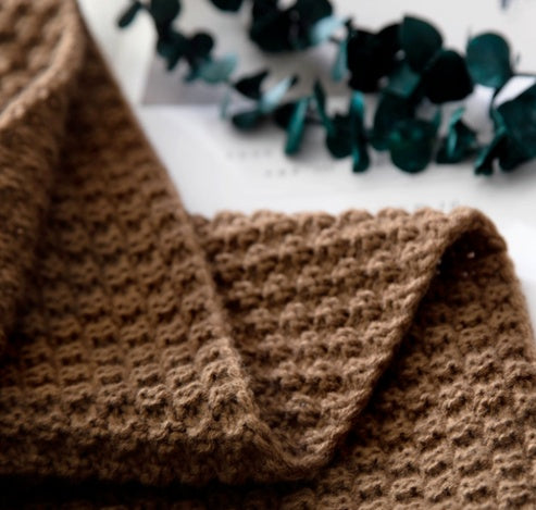 WarmWisp Nordic Fringed Knit Ball Wool Blanket