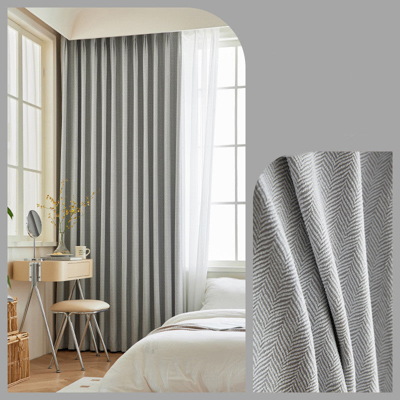 SomniaSoft Herringbone Chenille Blackout Curtains 