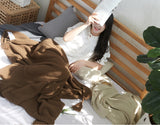 YarnAura Fringed Knitting Wool Blanket