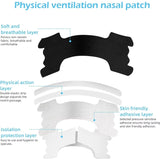 Diagram of a physical ventilation nasal patch with labeled layers.