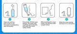 Step-by-step instructions for using a nasal washer with icons and text.