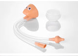 Children's toy with a duck-like head and flexible tubes on a white background