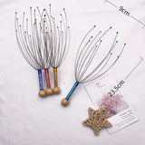 Two acupuncture tools with colorful handles on a white background, accompanied by measurements.