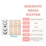 Magnetic nasal dilator set with packaging and product details on a white background