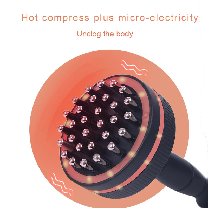 Hot compress device with micro-electricity feature on a white background