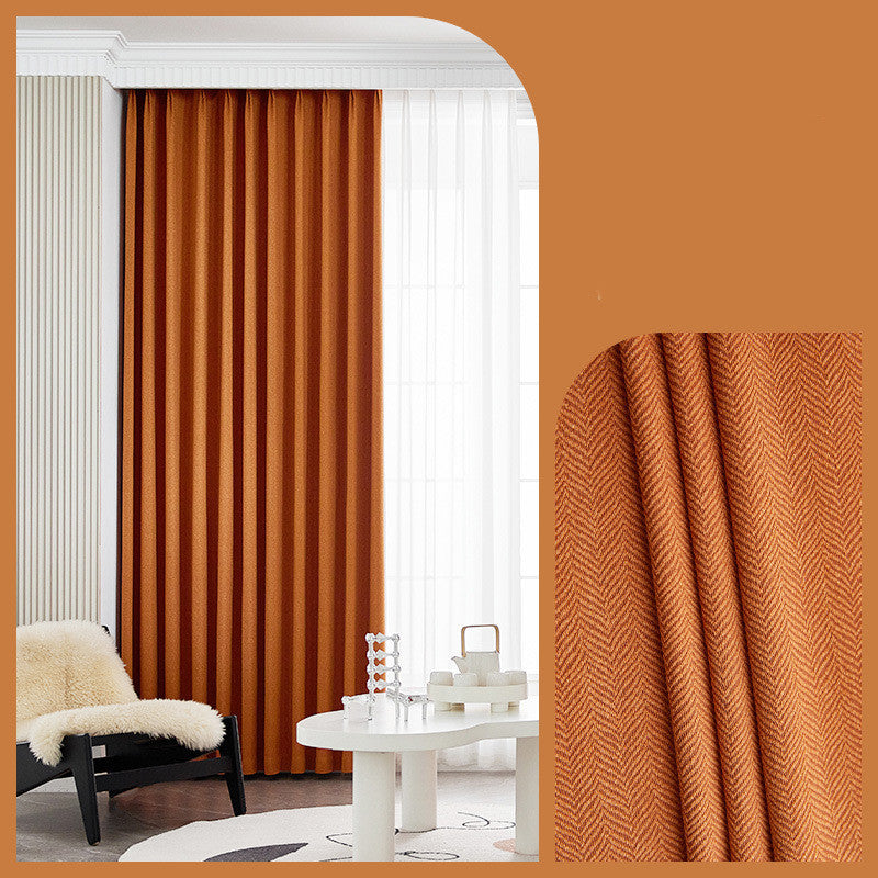 SomniaSoft Herringbone Chenille Blackout Curtains 