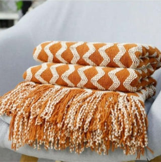 PlushAura Nordic Knitted Blanket