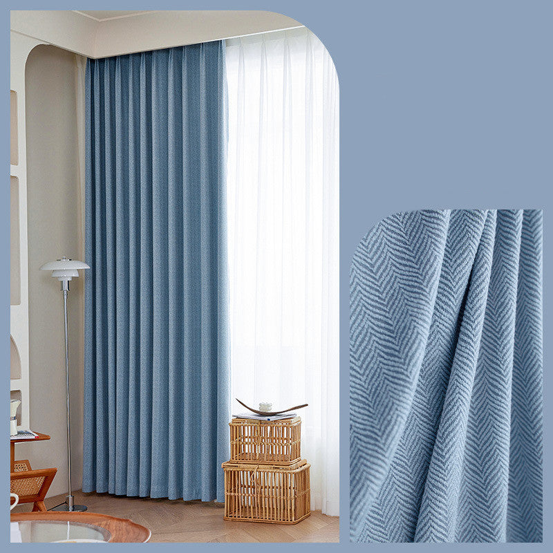 SomniaSoft Herringbone Chenille Blackout Curtains 