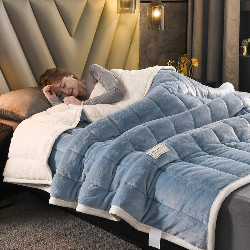 ComfoCasa Quilted Milk Flannel Blanket
